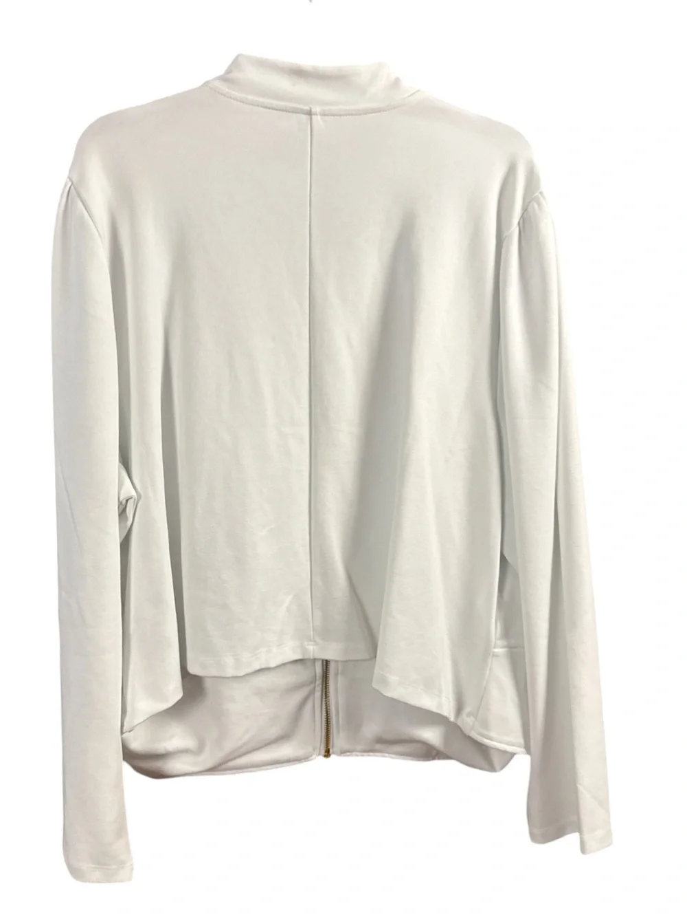 Hybrid & Co. 3X white Military Style Zip Jacket Gold Button Detail NWT